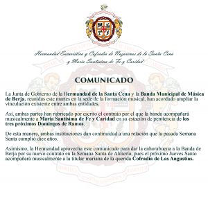 Comunicado de Renovación Banda de Berja.