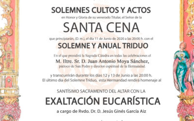 Solemne Triduo en honor al Señor de la Santa Cena 2020