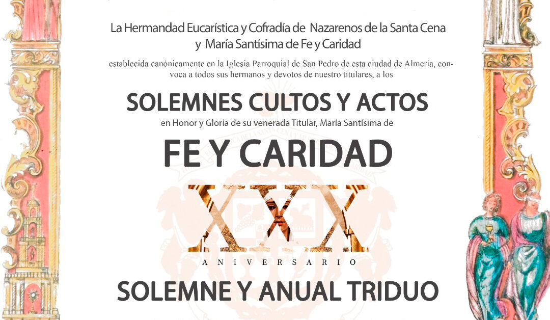 Solemne Triduo en honor a María Santísima de Fe y Caridad 2020