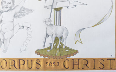 Cartel anunciador del Corpus Christi 2023 en la Hermandad de la Cena